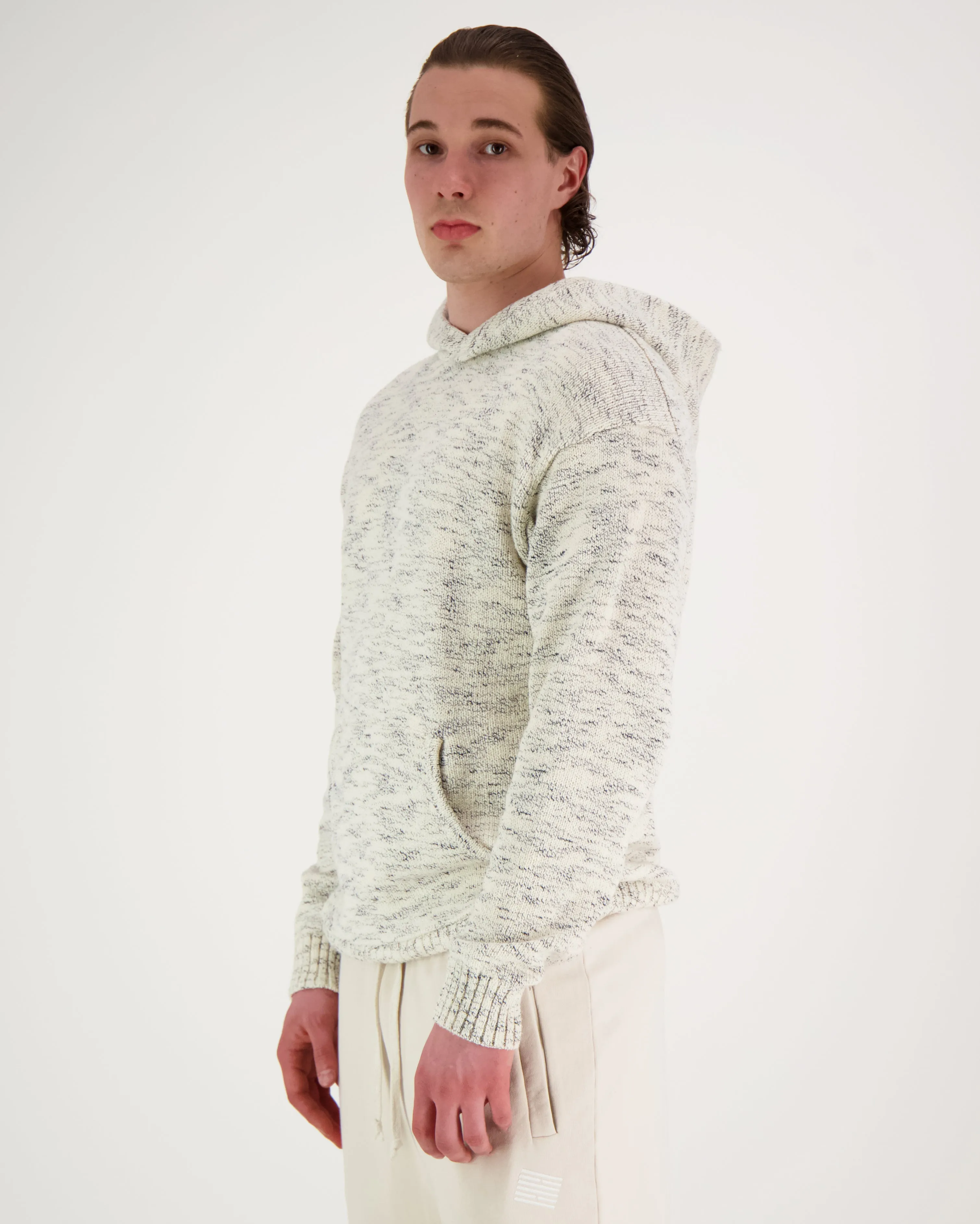 COTTON KNIT HOODIE