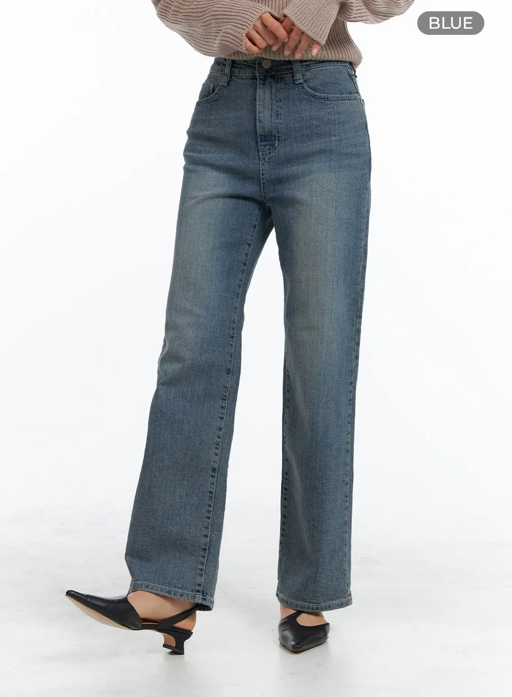 Cotton Washed Straight Leg Pants OM420