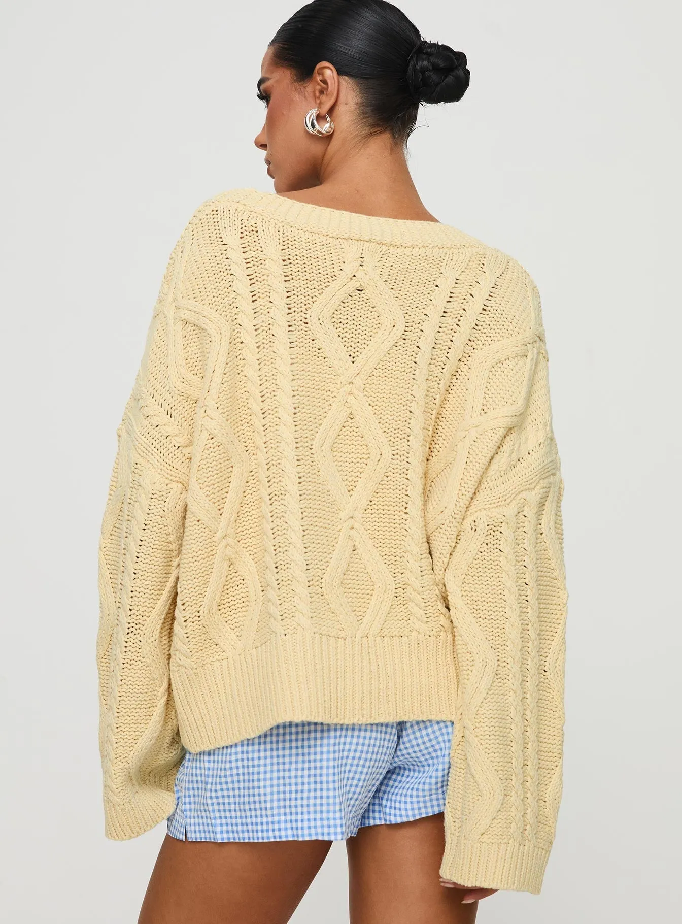 Daxtan Cable Cardigan Lemon