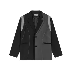 Deconstructed Asymmetric Nylon Blazer