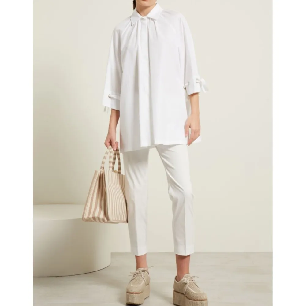 Diffusione Tessile  |Street Style Cropped Plain Cotton Logo Tunics