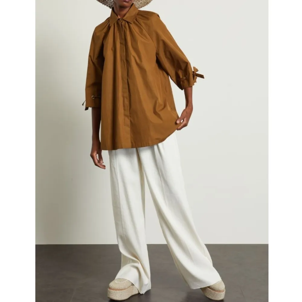 Diffusione Tessile  |Street Style Cropped Plain Cotton Logo Tunics