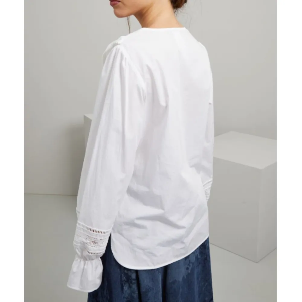 Diffusione Tessile  |Street Style V-Neck Long Sleeves Plain Cotton Logo Tunics