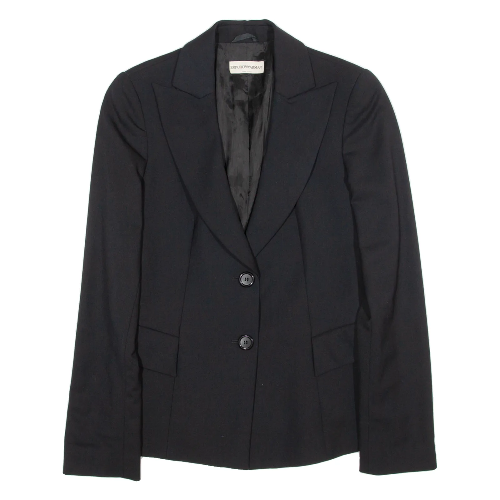 EMPORIO ARMANI Womens Blazer Jacket Black Wool M