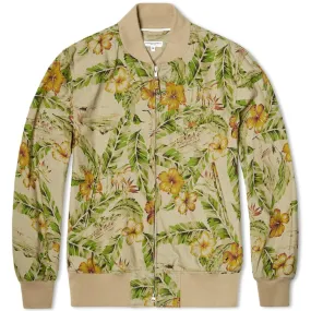 Engineered Garments Aviator JacketKhaki Floral Print Linen