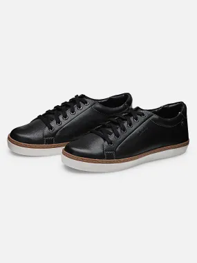 Ezok Men Stan 2191 Black Leather Sneakers