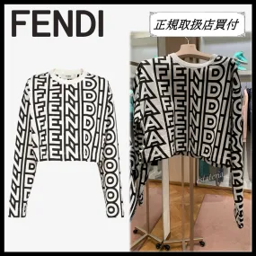 FENDI  |Plain Logo Outlet Hoodies & Sweatshirts