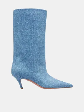 Fiona Denim Printed Suede Boots (FIONA-SUEDE-DENIM)