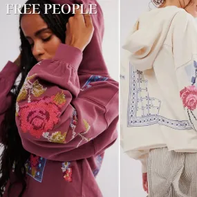 Free People  |Long Sleeves Cotton Hoodies & Sweatshirts