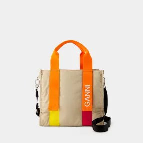 Ganni  Recycled tech Small Tote bag - Ganni - Synthetic - Khaki