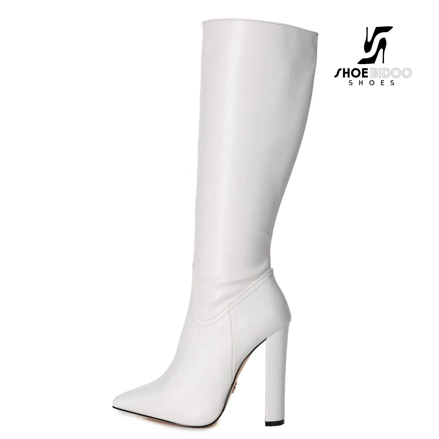 Giaro knee boots TAKEN in white matte with 12cm heels