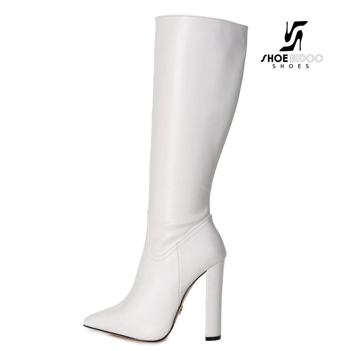 Giaro knee boots TAKEN in white matte with 12cm heels