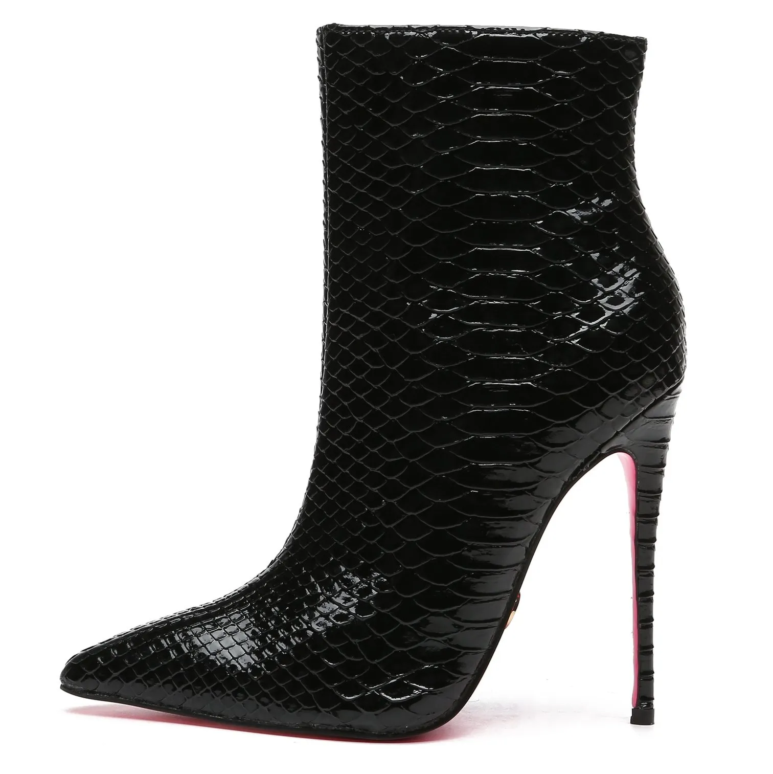 Giaro TALIA BLACK SNAKE ANKLE BOOTS