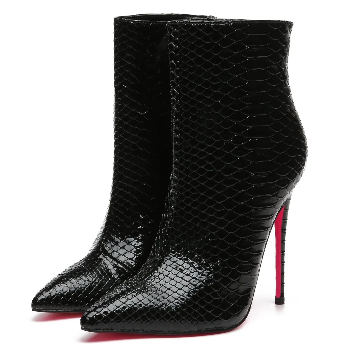 Giaro TALIA BLACK SNAKE ANKLE BOOTS