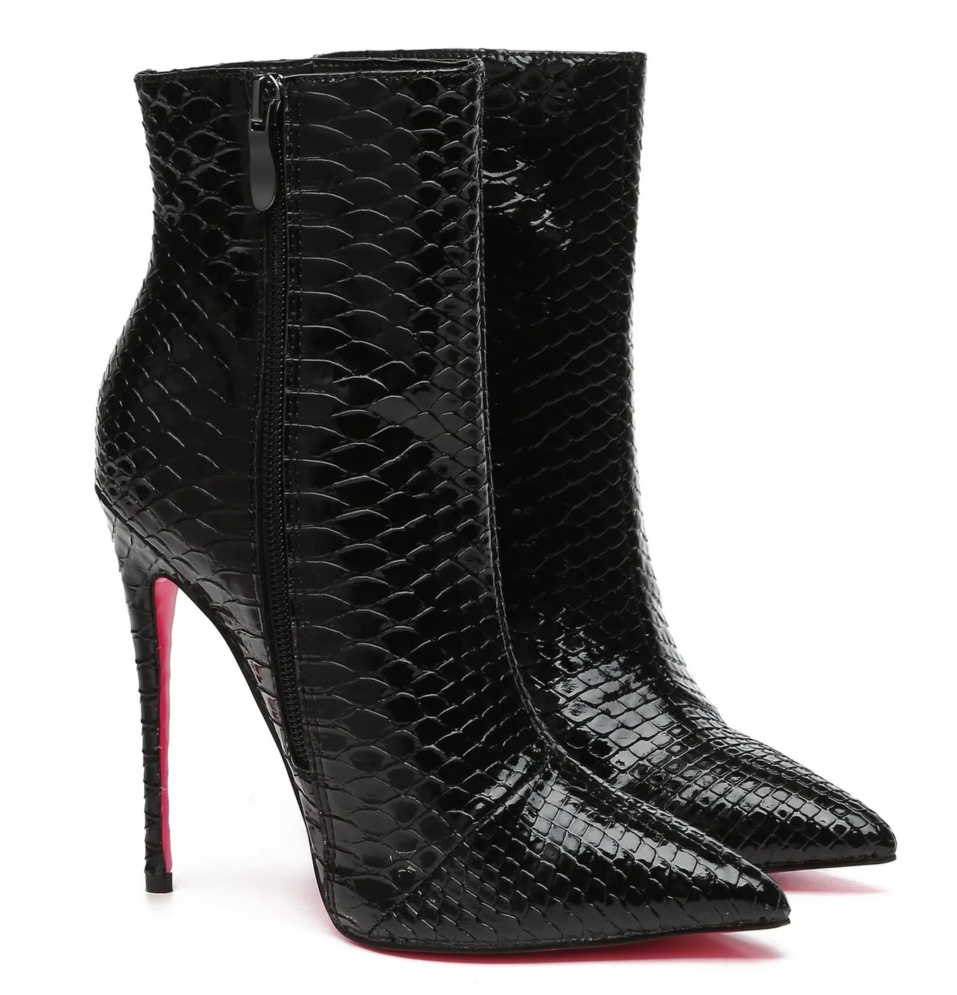 Giaro TALIA BLACK SNAKE ANKLE BOOTS