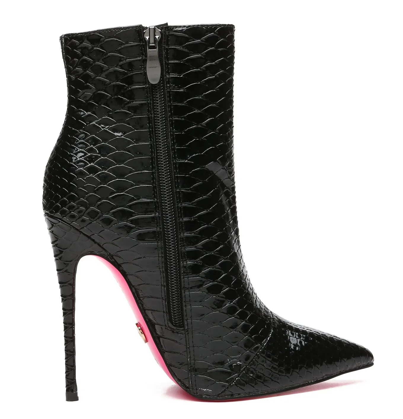 Giaro TALIA BLACK SNAKE ANKLE BOOTS