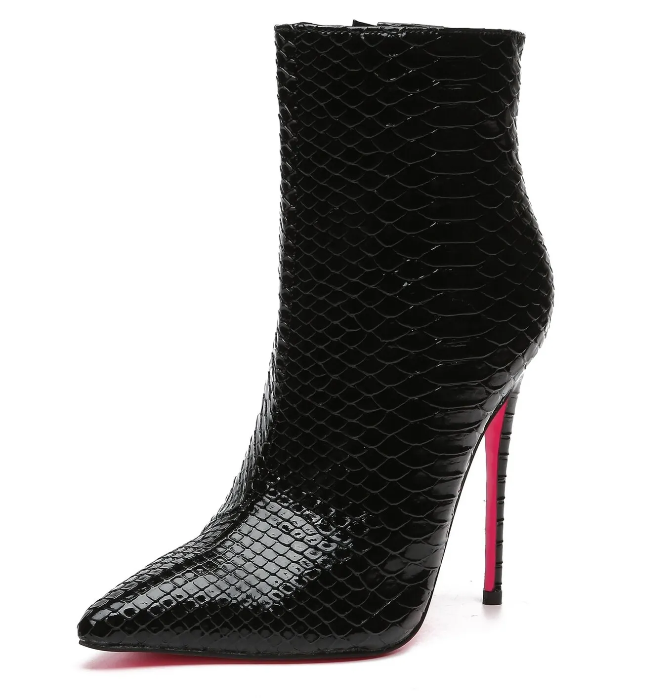 Giaro TALIA BLACK SNAKE ANKLE BOOTS