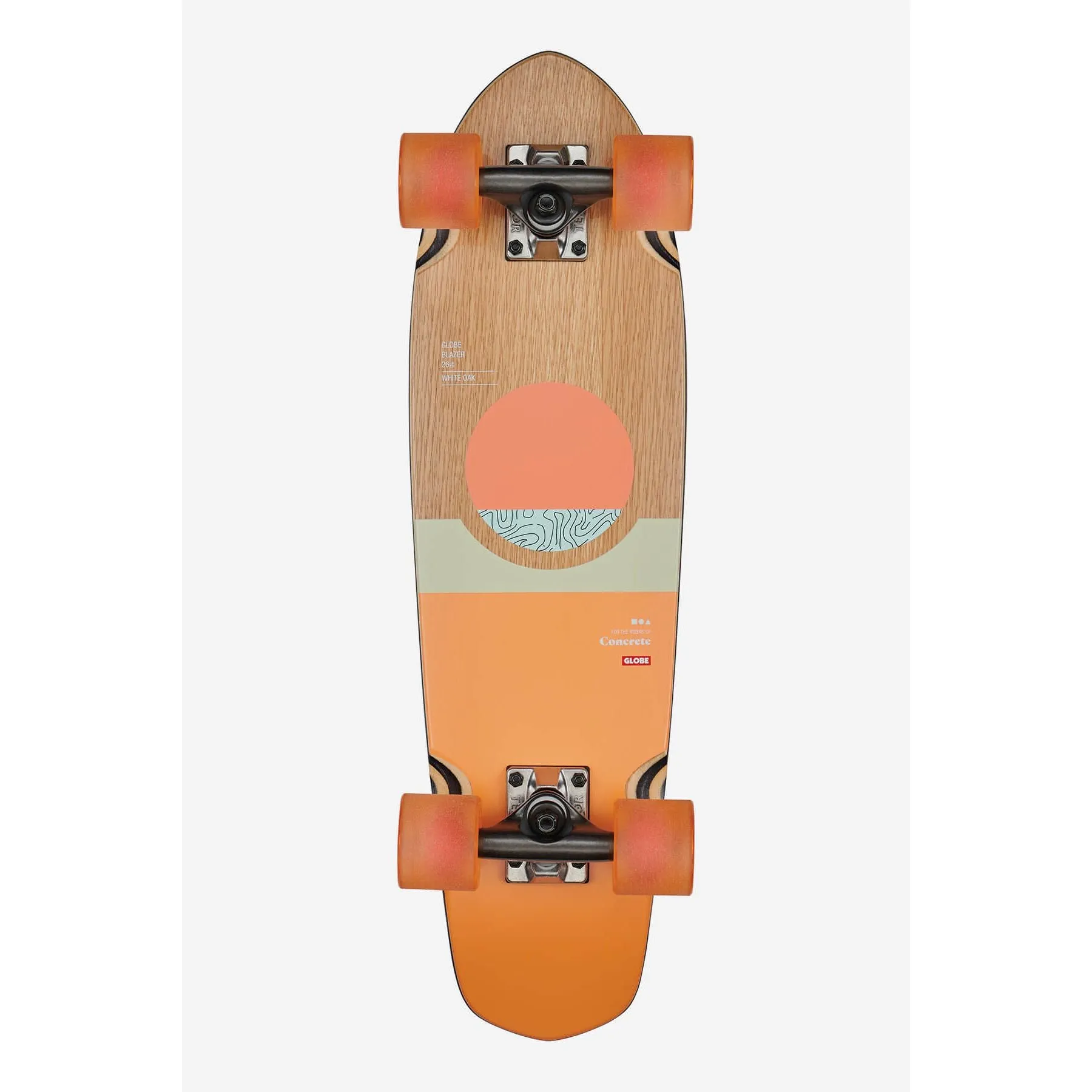 Globe Blazer 26 Cruiser Skateboard - White Oak / Concrete