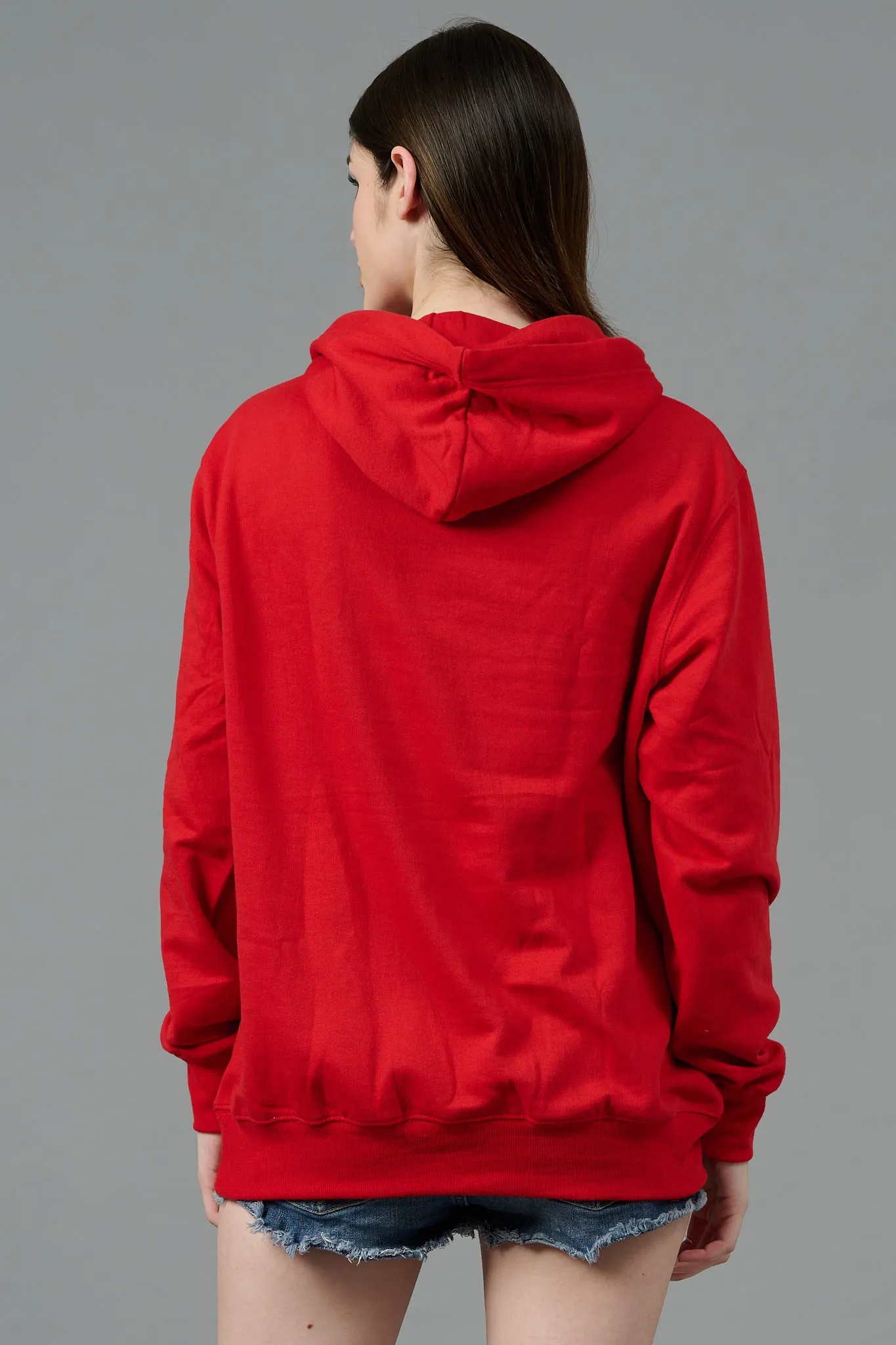 Go Devil Dice Printed Red Hoodie for Women