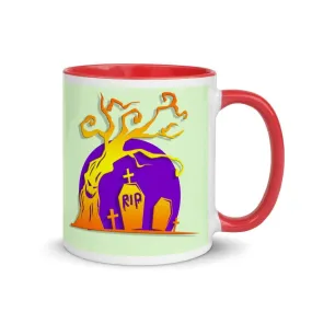 Halloween Mug with Color Inside, RIP Halloween Mug, Colorful Mug, Halloween coffee Mug, Spooky Mugs, Halloween Coffee Mug, Tombs