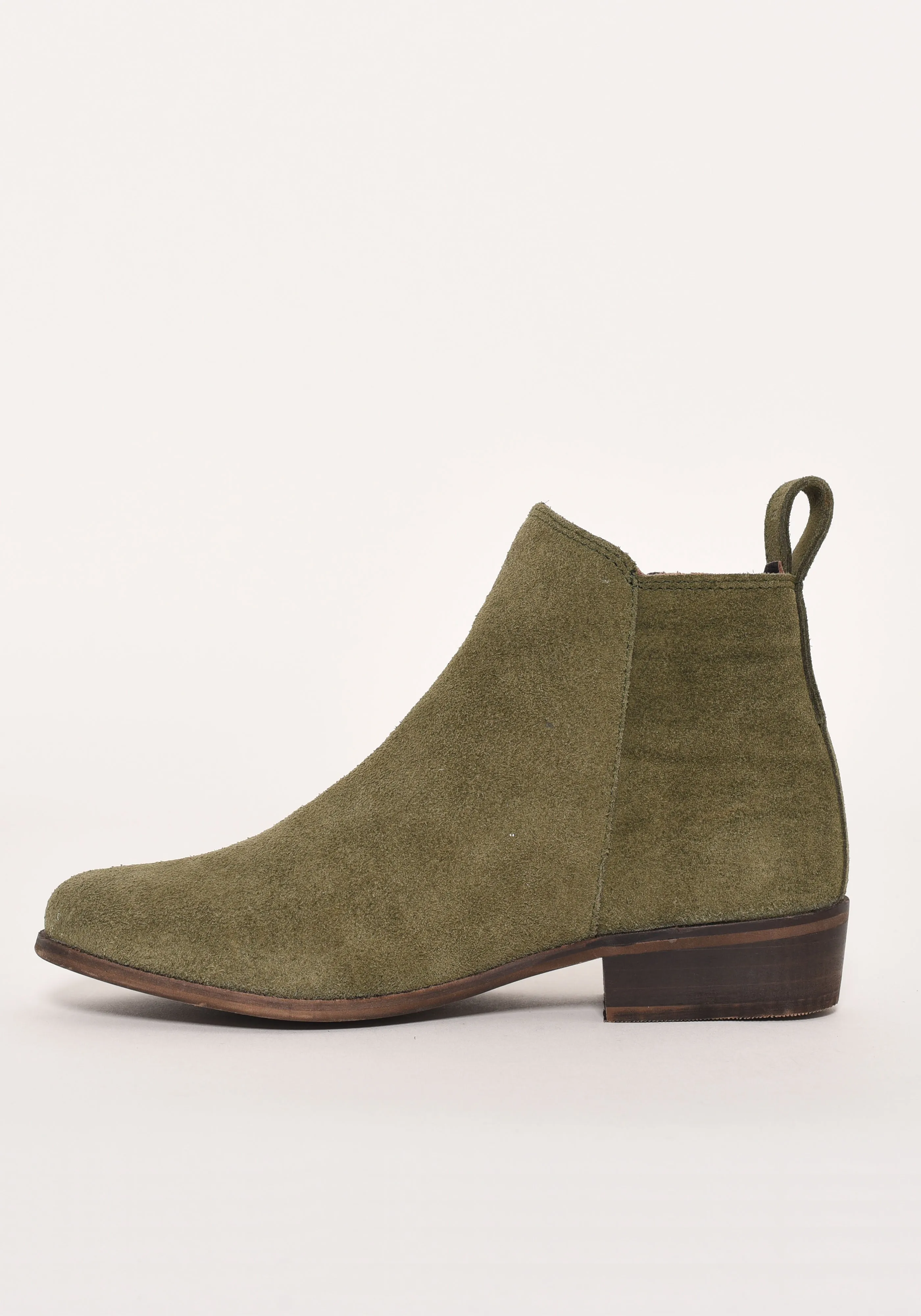 Heeled Suede Zip Boot