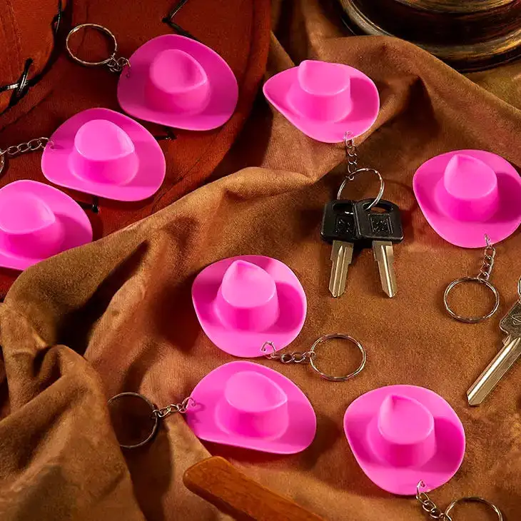 Hot Pink Cowboy Hat Keychains