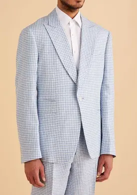 Inserch Linen Houndstooth Suit BL269-00014 Lt. Blue