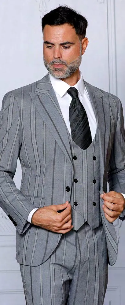 INSOMNIA ITALIA 3PC Tailored fit Dark Grey Suit