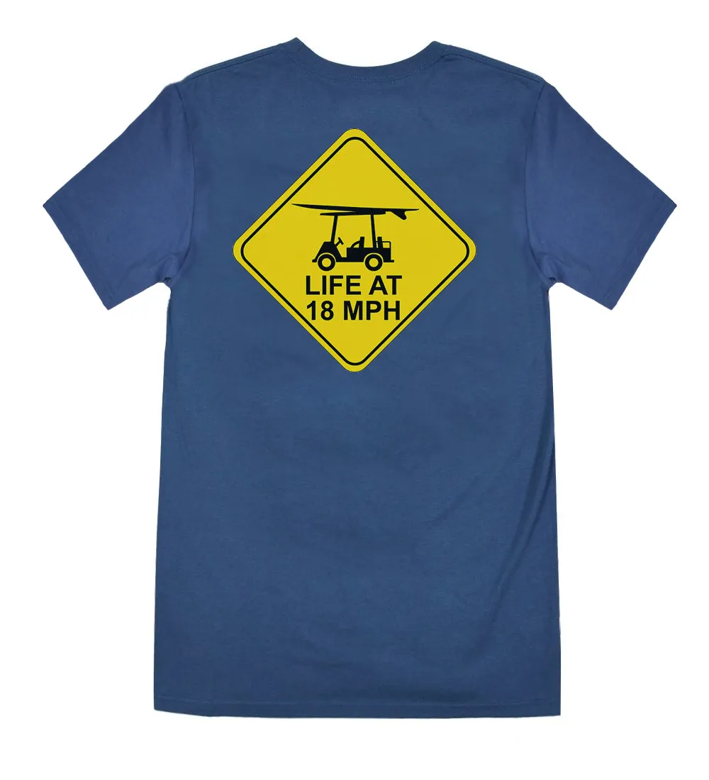 Island Tee - Short Sleeve Life at 18 MPH - Navy