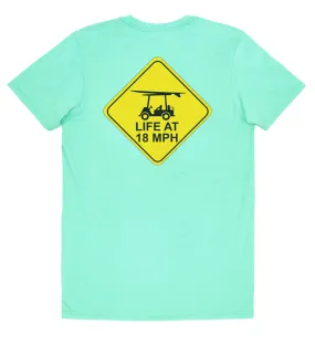 Island Tee - Short Sleeve Life at 18 MPH - Turquoise