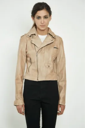 Jakett Piper Leather Jacket in Au Lait