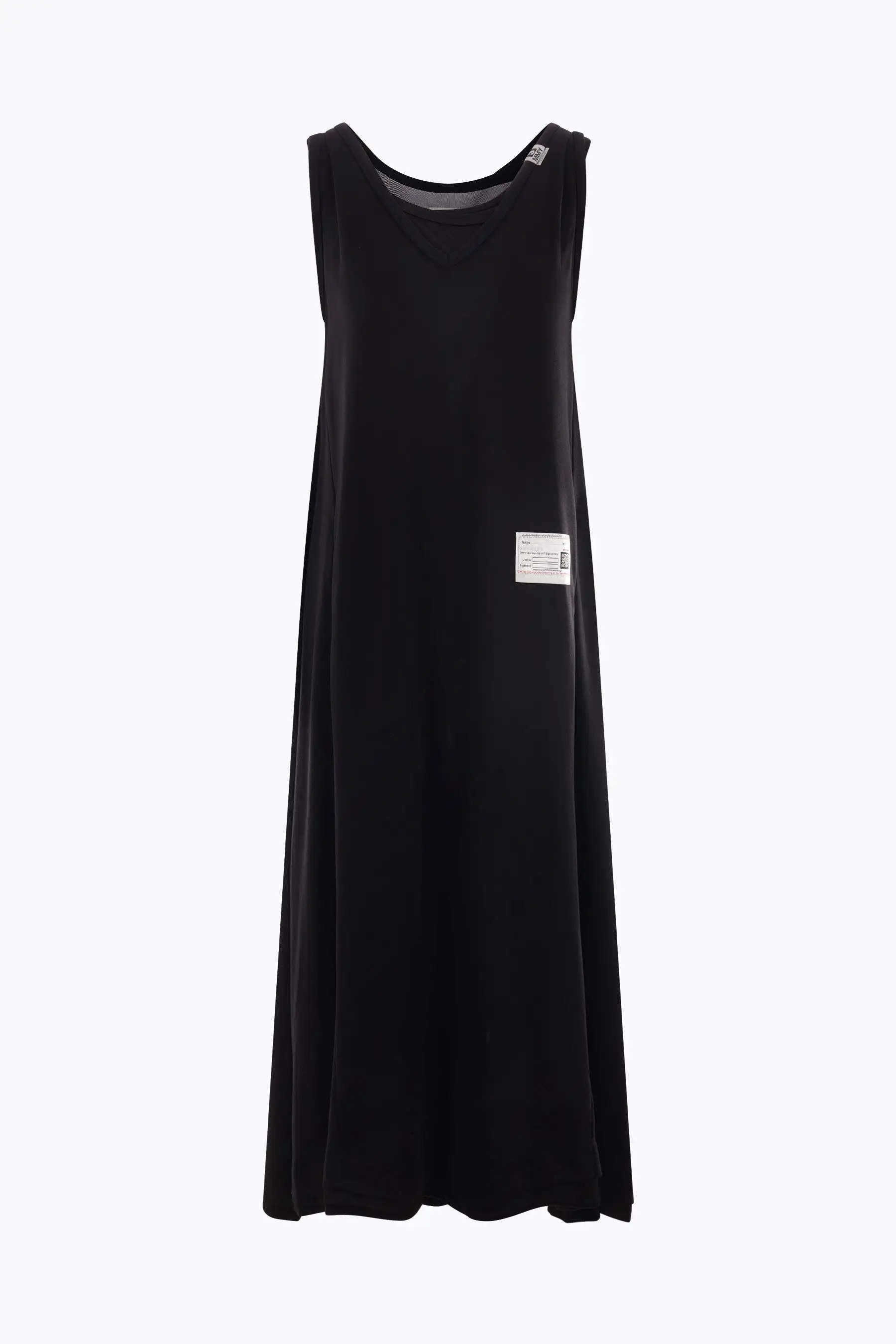 jersey sleeveless dress with layered trims