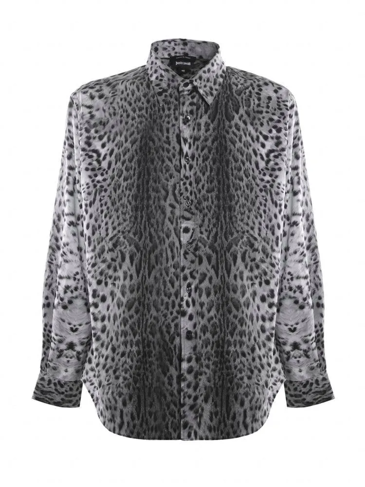 Just Cavalli Animal Printed Long-Sleeved Shirt