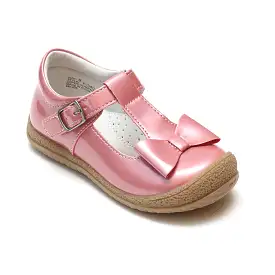 L'Amour Girls Patent T-Strap Bow Mary Janes