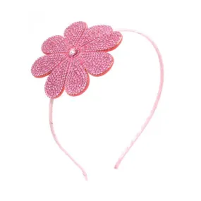 Large Crystallized Flower Headband- Light Pink