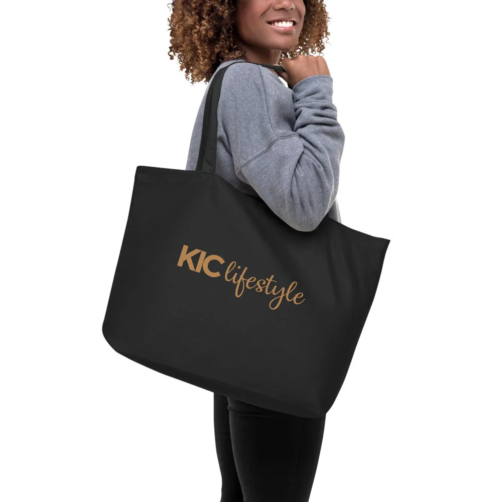 Large Eco Tote Bag in Black and Gold