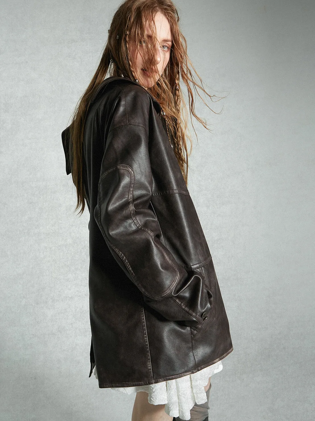 Leather Oversize Cool Loose Jacket