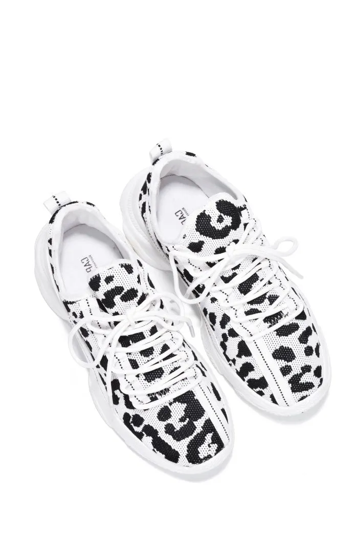 Low Top Rhinestone Sneakers - Animal