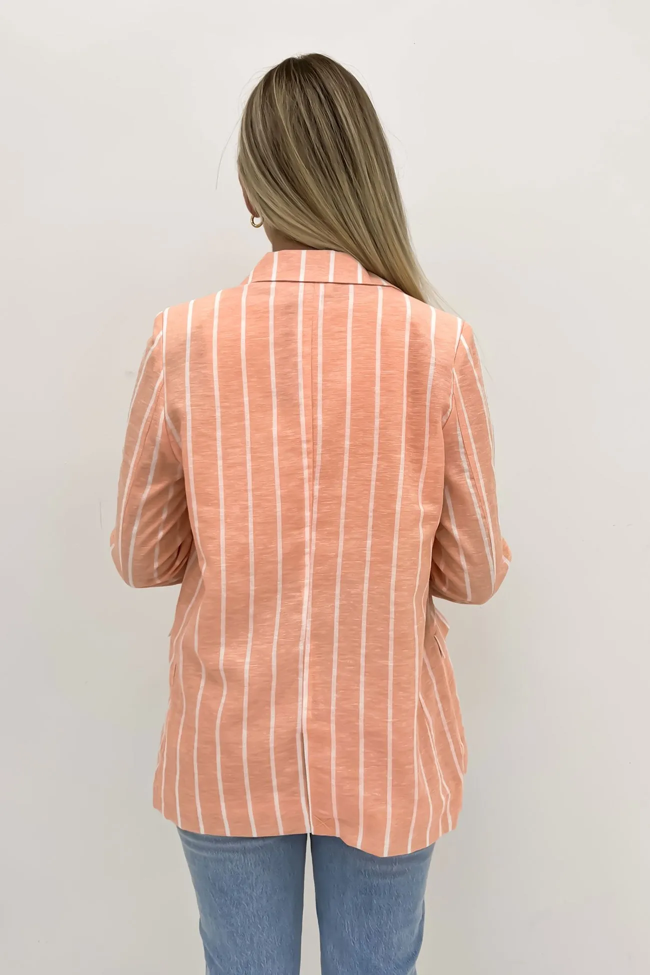 Lydia Striped Blazer Peach Stripe