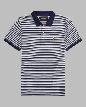 Lyle and Scott Polo Shirt Stripe Navy