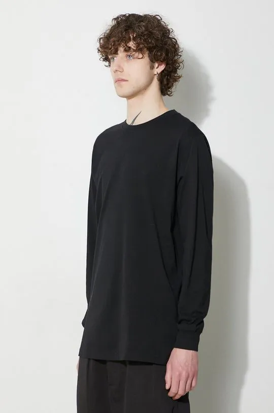 Maharishi cotton longsleeve top Hikeshi Organic L/S T-Shirt black color 1083.BLACK