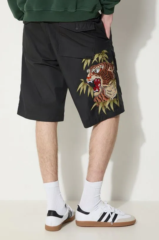 Maharishi shorts Maha Tiger Loose Snoshorts men's black color 5099.BLACK