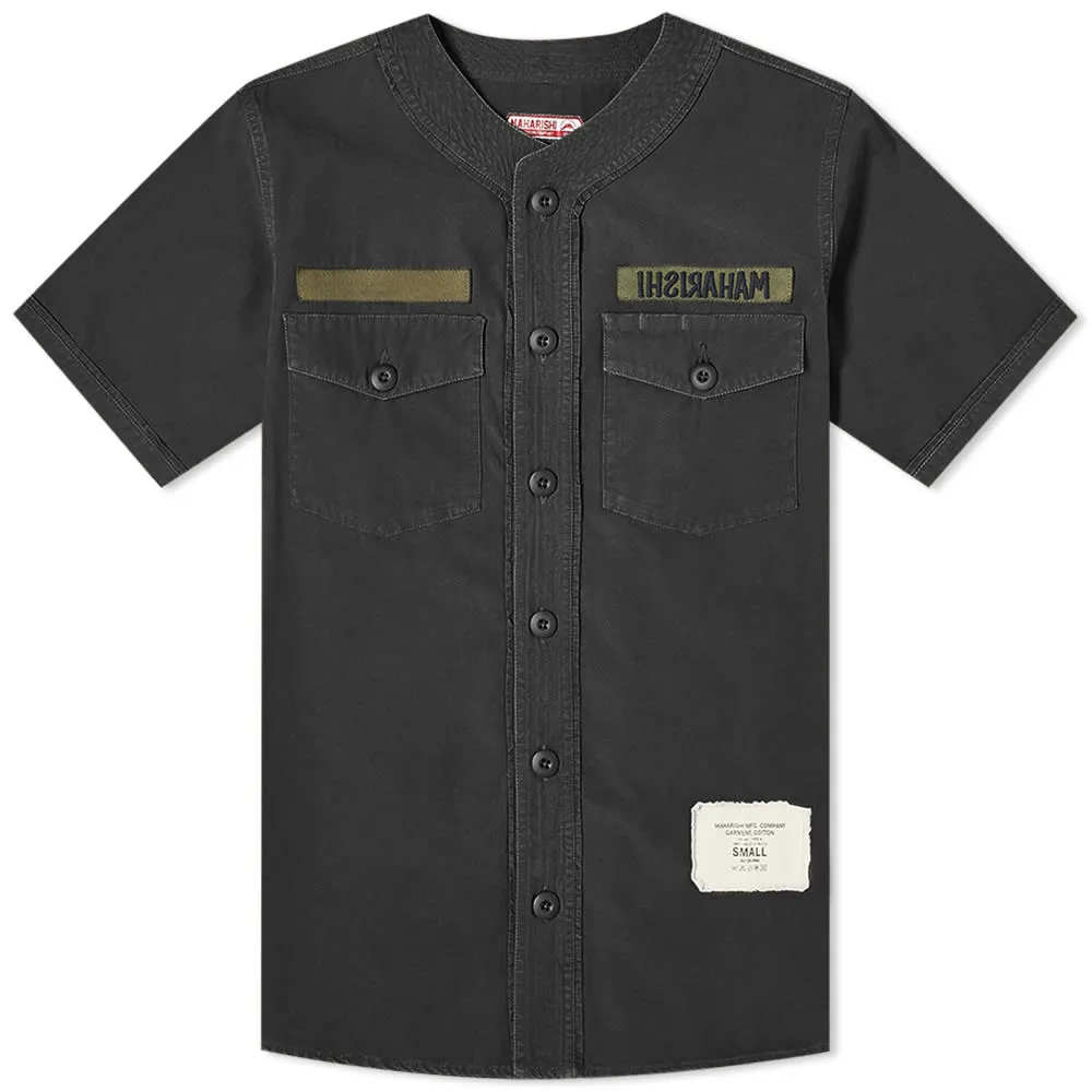 Maharishi U.S. Mil Washed Poplin Baseball ShirtBlack