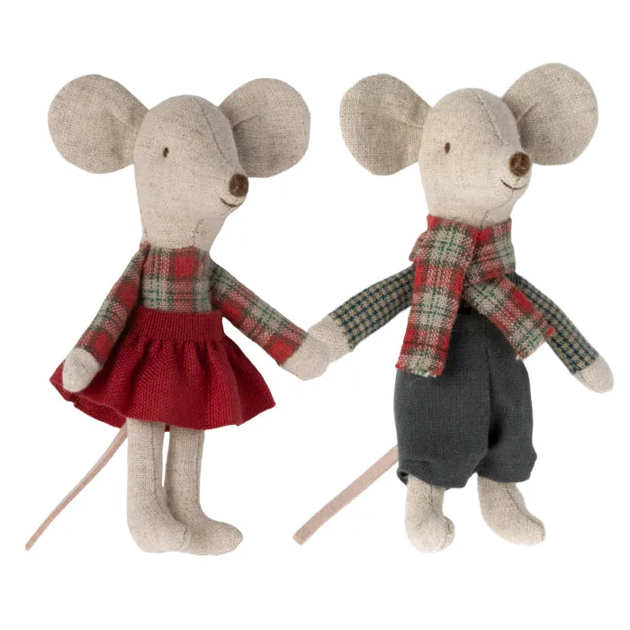 Maileg Toys Winter Mice Twins Little Brother And Sister