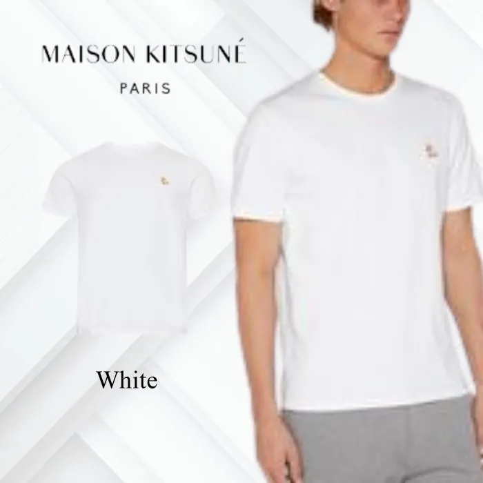 MAISON KITSUNE  |Crew Neck Plain Other Animal Patterns Cotton Short Sleeves