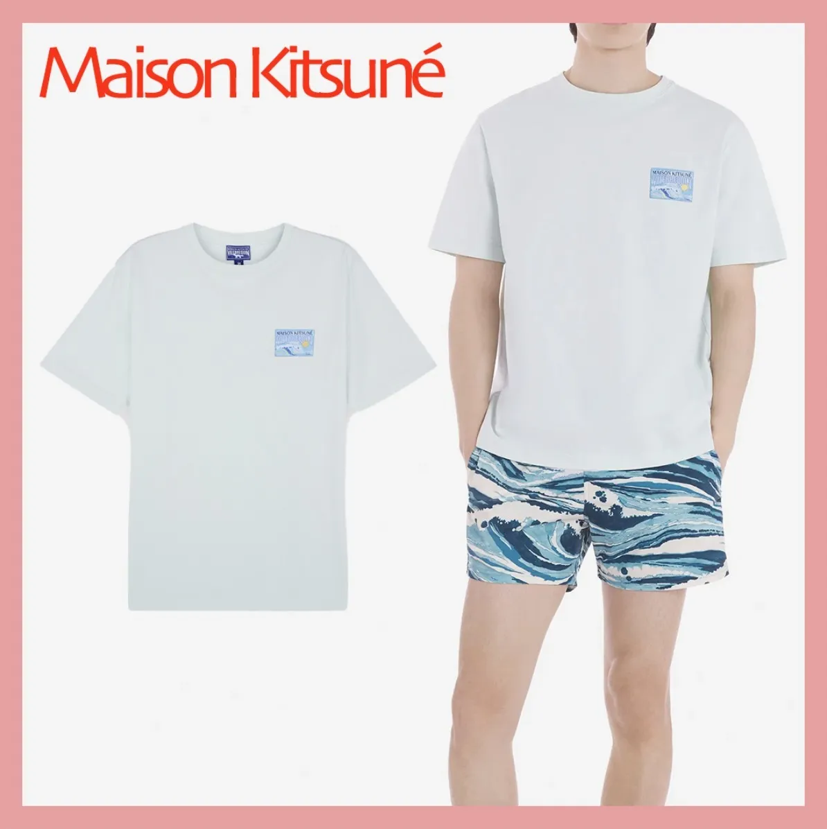 MAISON KITSUNE  |Crew Neck Unisex Street Style Cotton Short Sleeves Logo