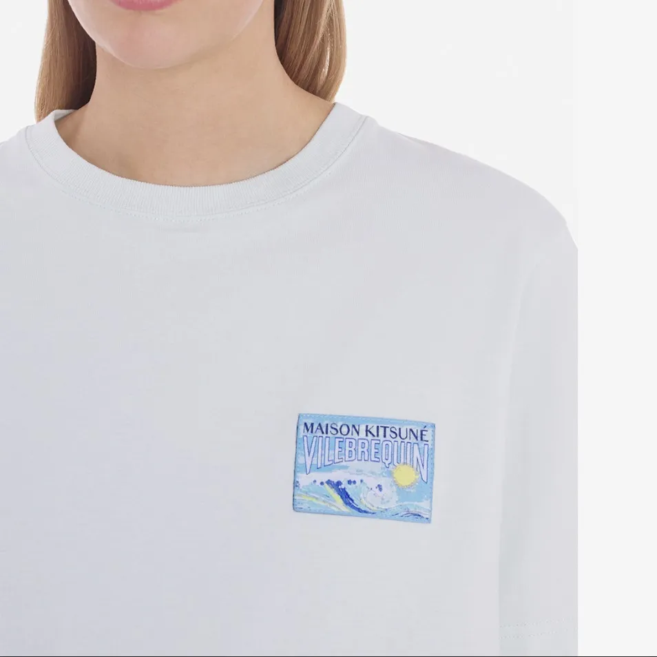 MAISON KITSUNE  |Crew Neck Unisex Street Style Cotton Short Sleeves Logo