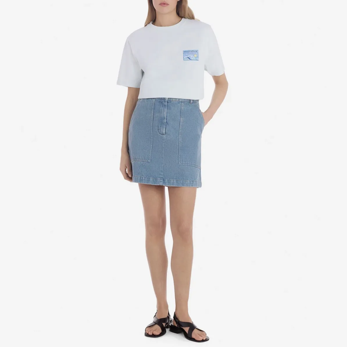 MAISON KITSUNE  |Crew Neck Unisex Street Style Cotton Short Sleeves Logo