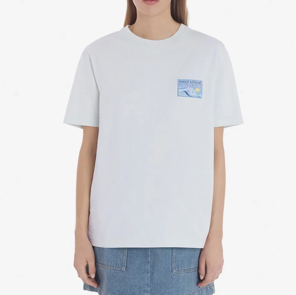 MAISON KITSUNE  |Crew Neck Unisex Street Style Cotton Short Sleeves Logo