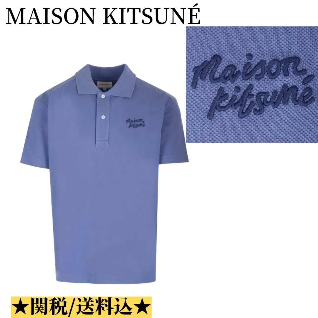 MAISON KITSUNE  |Plain Cotton Short Sleeves Logo Designers Polos